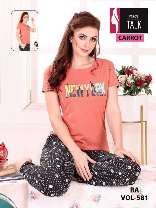 FT Carrot Shinker Ns Vol 581 Fancy Cotton Printed Night Suit 